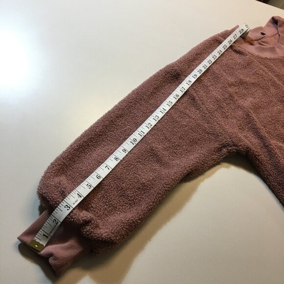 Chenille Pullover Sweatshirt Womens Large Mauve Pink Lined Cozy - Picture 6 of 8